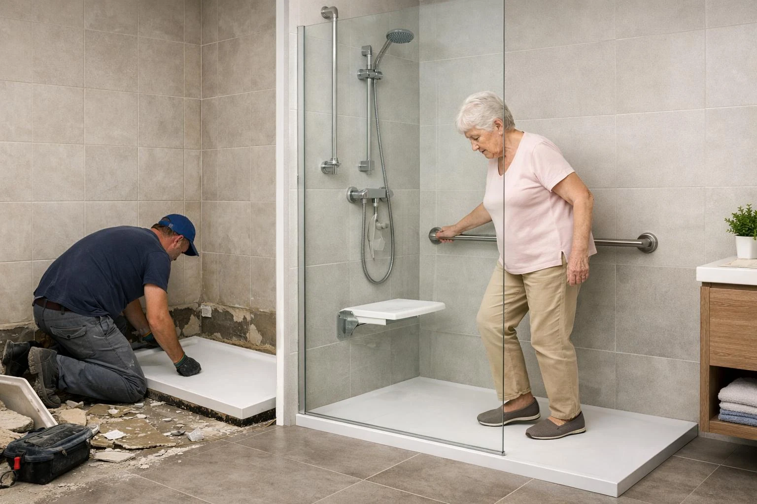 Intervention professionnelle : Salle de bain senior & PMR